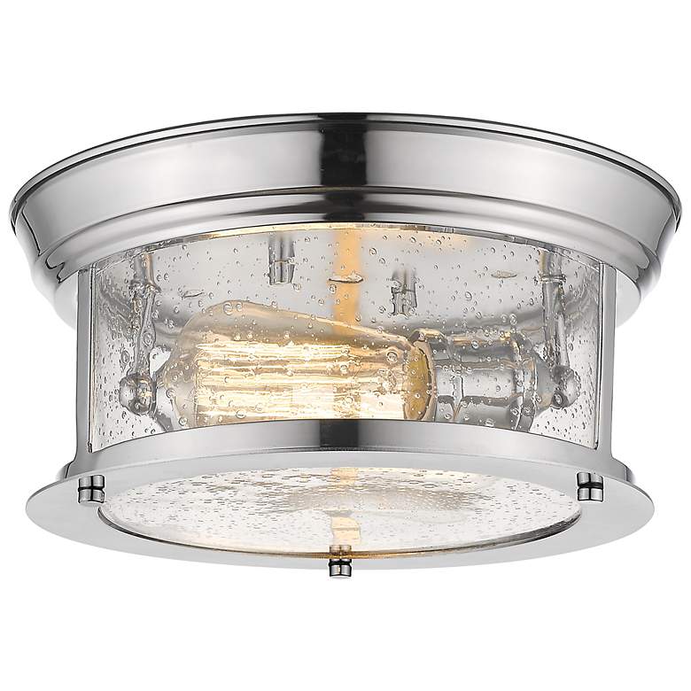 Image 2 Z-Lite Sonna 11" Wide Chrome 2-Light Drum Ceiling Light