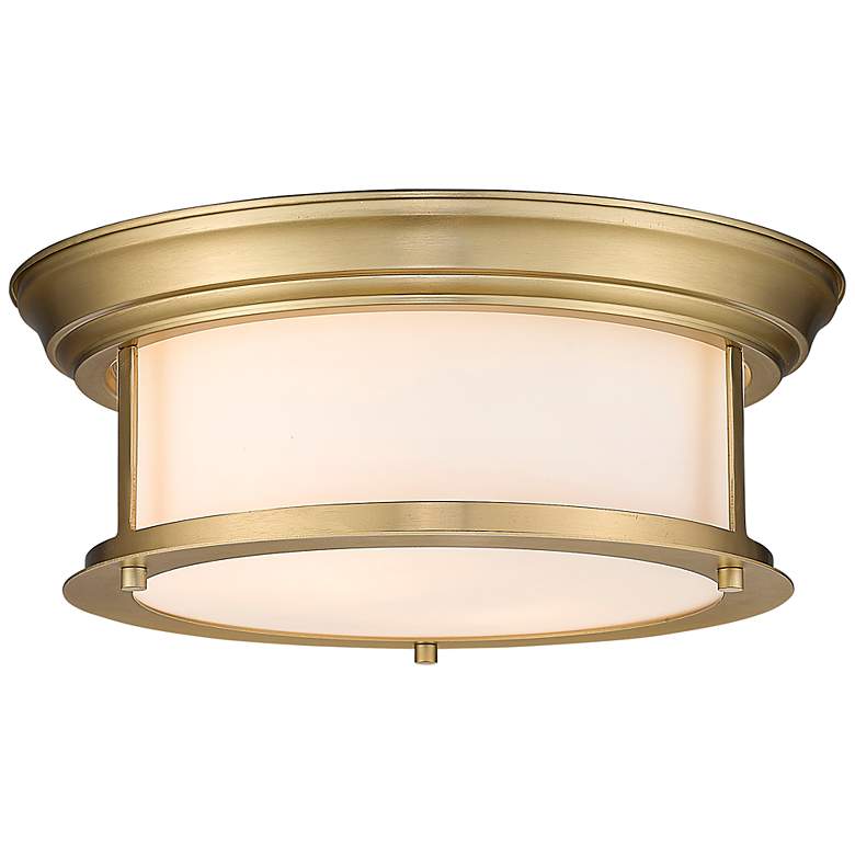 Image 3 Z-Lite Sonna 13 1/2" Wide Heritage Brass Cylinder Ceiling Light