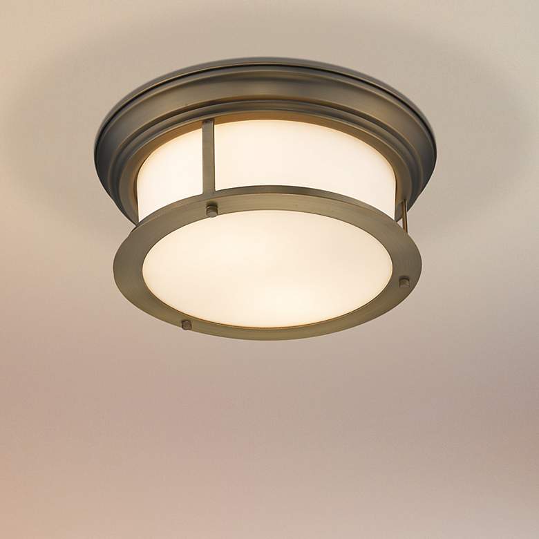 Image 2 Z-Lite Sonna 13 1/2" Wide Heritage Brass Cylinder Ceiling Light