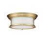 Z-Lite Sonna 13 1/2" Wide Heritage Brass Cylinder Ceiling Light in scene