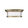Z-Lite Sonna 13 1/2" Wide Heritage Brass Cylinder Ceiling Light in scene