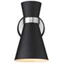 Z-Lite Soriano 1 Light Wall Sconce in Matte Black + Brushed Nickel