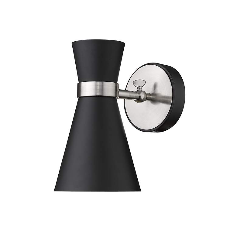 Image 4 Z-Lite Soriano 1 Light Wall Sconce in Matte Black + Brushed Nickel more views