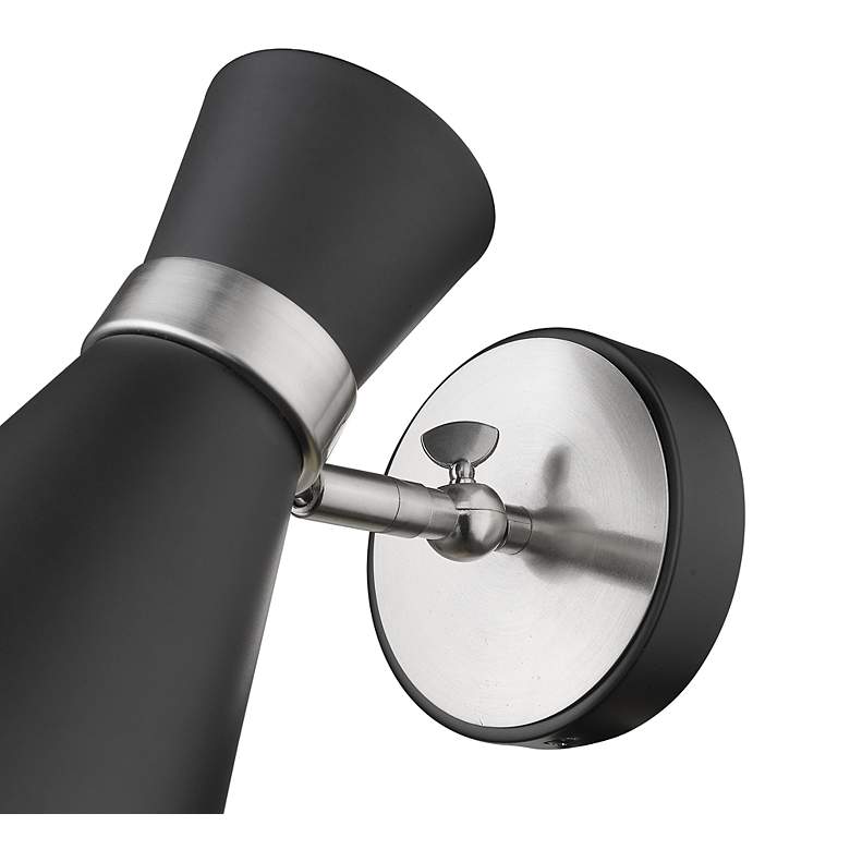 Image 6 Z-Lite Soriano 1 Light Wall Sconce in Matte Black + Brushed Nickel more views