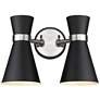 Z-Lite Soriano 2 Light Wall Sconce in Matte Black + Brushed Nickel