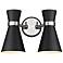 Z-Lite Soriano 2 Light Wall Sconce in Matte Black + Brushed Nickel