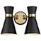 Z-Lite Soriano 2 Light Wall Sconce in Matte Black + Heritage Brass