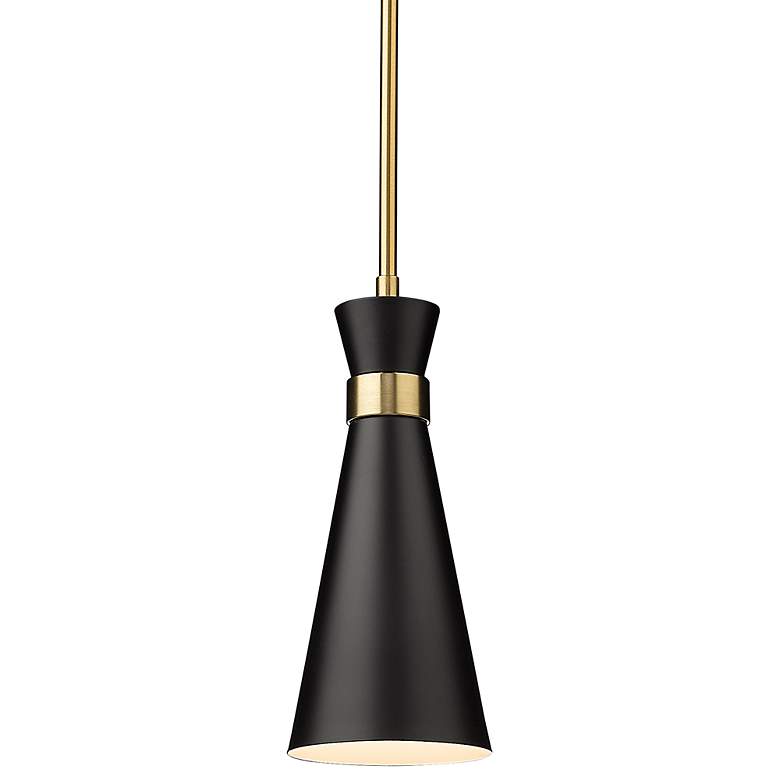 Image 2 Z-Lite Soriano 5 1/2" Wide Modern Matte Black and Brass Mini-Pendant