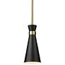 2_Z-Lite Soriano 5 1/2" Wide Modern Matte Black and Brass Mini-Pendant