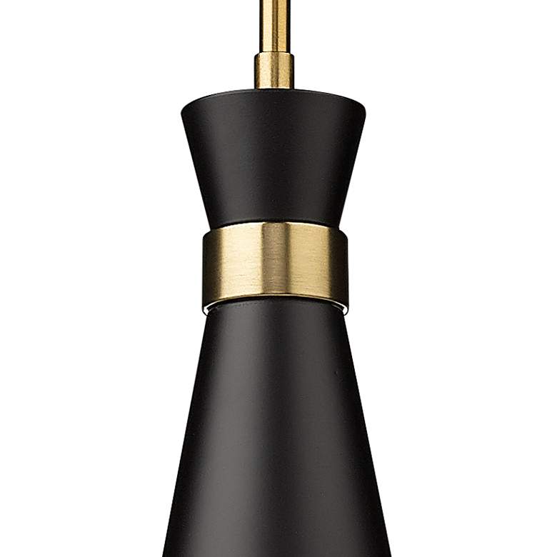 Image 3 Z-Lite Soriano 5 1/2" Wide Modern Matte Black and Brass Mini-Pendant more views