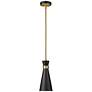 4_Z-Lite Soriano 5 1/2" Wide Modern Matte Black and Brass Mini-Pendant more views