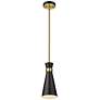 5_Z-Lite Soriano 5 1/2" Wide Modern Matte Black and Brass Mini-Pendant more views