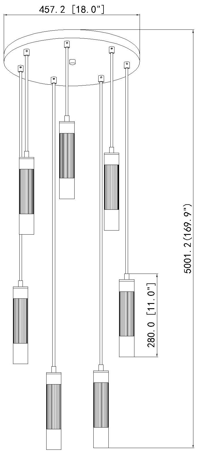 Z-Lite Stari 18" Wide Modern Gold Multi-Light Pendant
