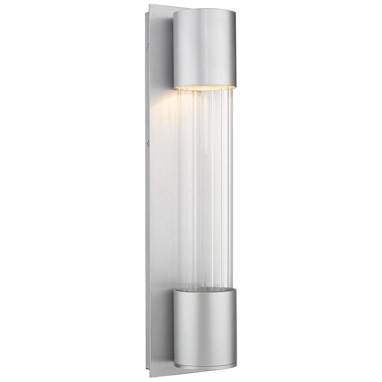 Image 1 Z-Lite Striate 1 Light Outdoor Wall Sconce in Silver