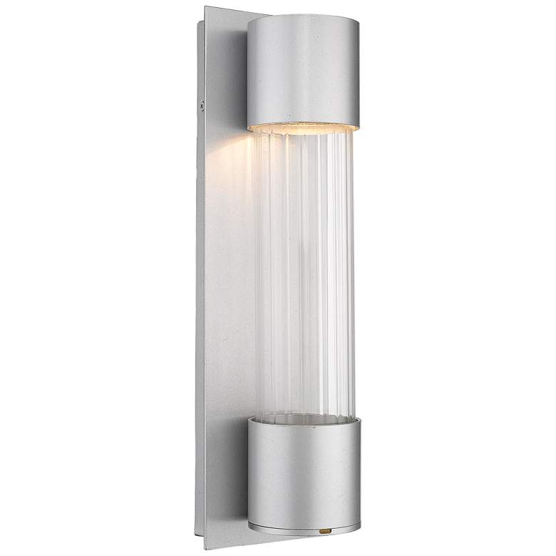 Image 1 Z-Lite Striate 1 Light Outdoor Wall Sconce in Silver