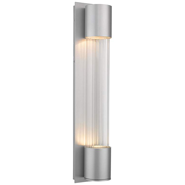 Image 1 Z-Lite Striate 2 Light Outdoor Wall Sconce in Silver