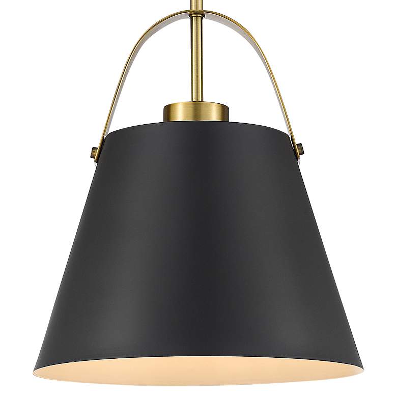 Image 2 Z-Lite Studio 12.5" Wide Matte Black and Heritage Brass Modern Pendant more views
