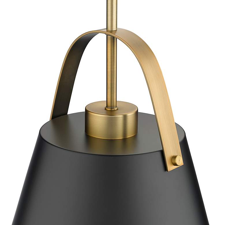 Image 3 Z-Lite Studio 12.5" Wide Matte Black and Heritage Brass Modern Pendant more views