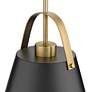 Z-Lite Studio 12.5" Wide Matte Black and Heritage Brass Modern Pendant