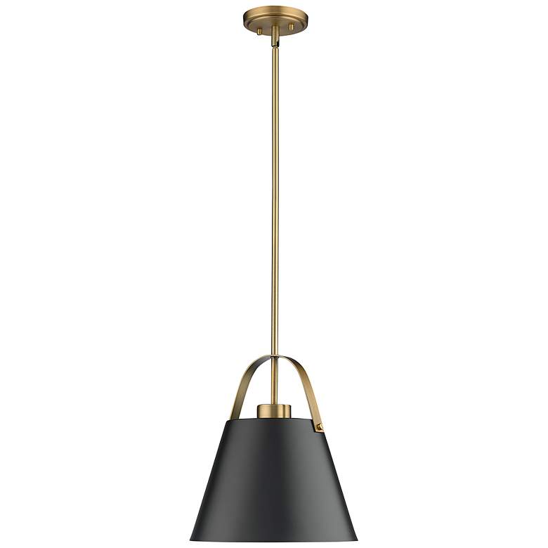 Image 4 Z-Lite Studio 12.5" Wide Matte Black and Heritage Brass Modern Pendant more views