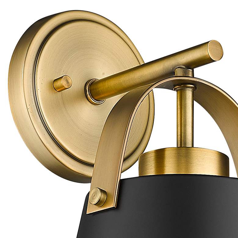 Image 4 Z-Lite Studio 12 3/4" High Modern Matte Black and Brass Wall Sconce more views