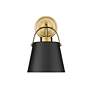 6_Z-Lite Studio 12 3/4" High Modern Matte Black and Brass Wall Sconce more views