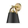 7_Z-Lite Studio 12 3/4" High Modern Matte Black and Brass Wall Sconce more views