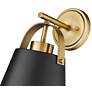 Z-Lite Studio 12 3/4" High Modern Matte Black and Brass Wall Sconce in scene
