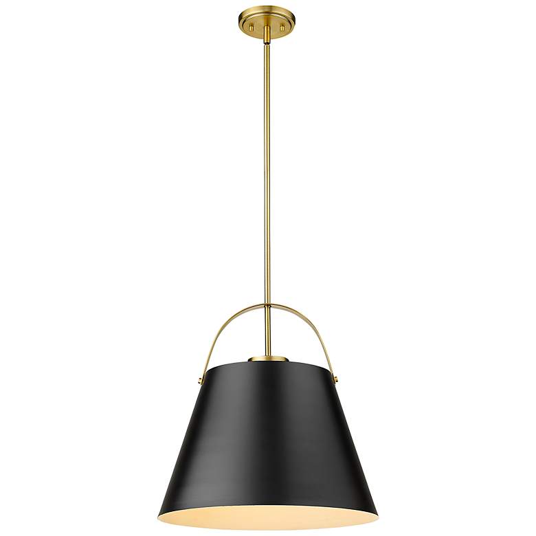 Image 1 Z-Lite Studio 18 inch Wide Matte Black and Brass Luxe Pendant Light