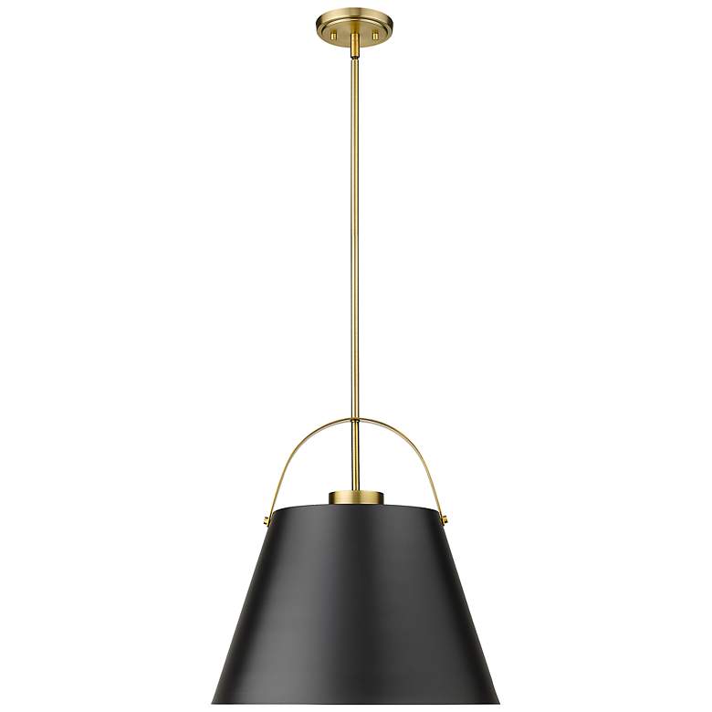 Image 3 Z-Lite Studio 18 inch Wide Matte Black and Brass Luxe Pendant Light more views