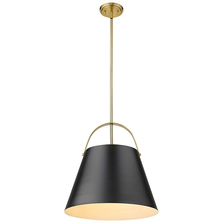 Image 4 Z-Lite Studio 18 inch Wide Matte Black and Brass Luxe Pendant Light more views