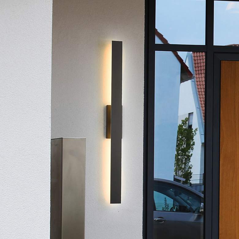 Image 1 Z-Lite Stylet 48" High Sand Black LED Outdoor Wall Light