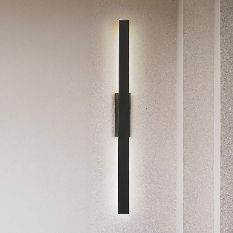 Image 1 Z-Lite Stylet 60" High Sand Black LED Outdoor Wall Light