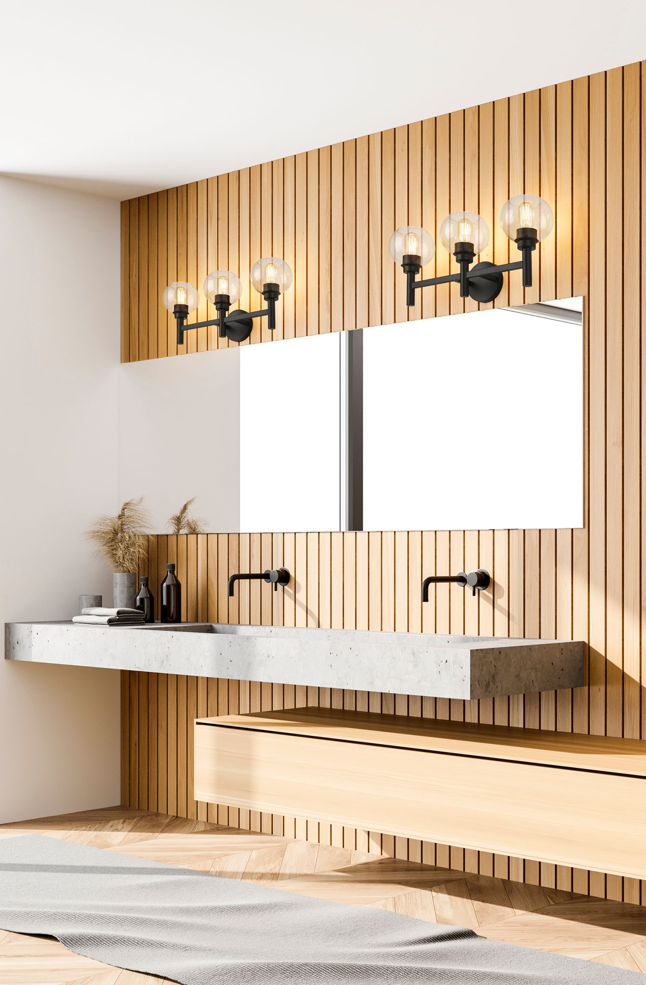 Z-Lite Sutton 23 3/4"W Matte Black 3-Light Vanity Bath Light