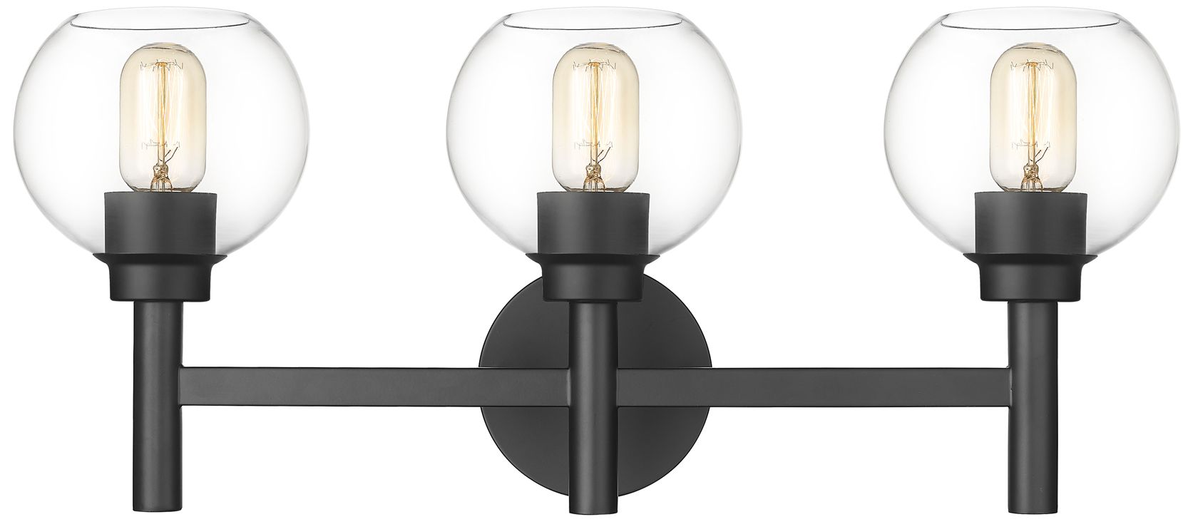 Z-Lite Sutton 23 3/4"W Matte Black 3-Light Vanity Bath Light