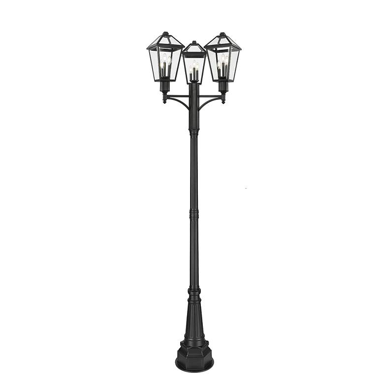 Image 2 Z-Lite Talbot 115"H Black 3-Head Outdoor Post Light w/ Base more views