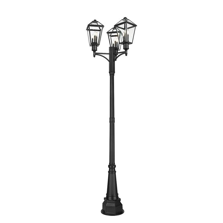 Image 3 Z-Lite Talbot 115"H Black 3-Head Outdoor Post Light w/ Base more views