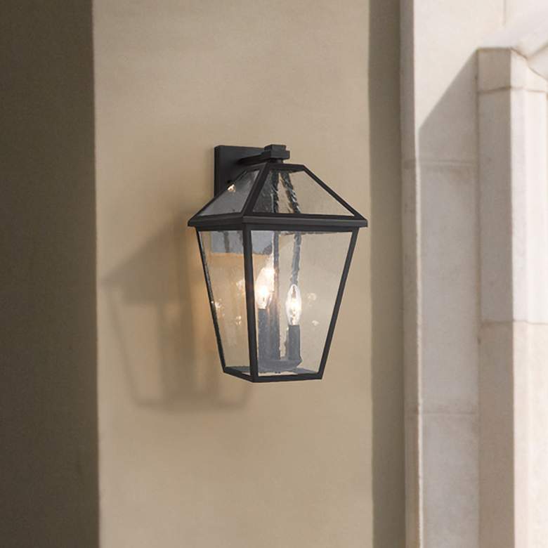 Image 1 Z-Lite Talbot 17.5" High Bronze and Seeded Glass 3-Light Outdoor Light