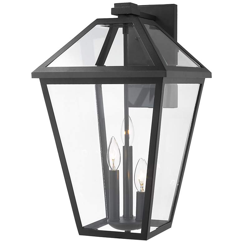 Image 3 Z-Lite Talbot 17 1/2" High Black 3-Light Outdoor Wall Light