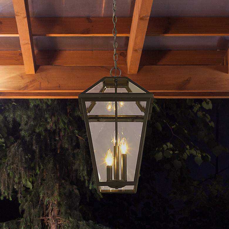 Image 2 Z-Lite Talbot 21 1/2"H Black 3-Light Outdoor Hanging Light