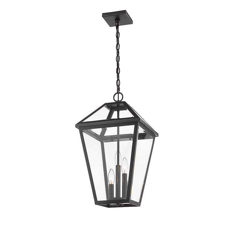 Image 6 Z-Lite Talbot 21 1/2"H Black 3-Light Outdoor Hanging Light more views
