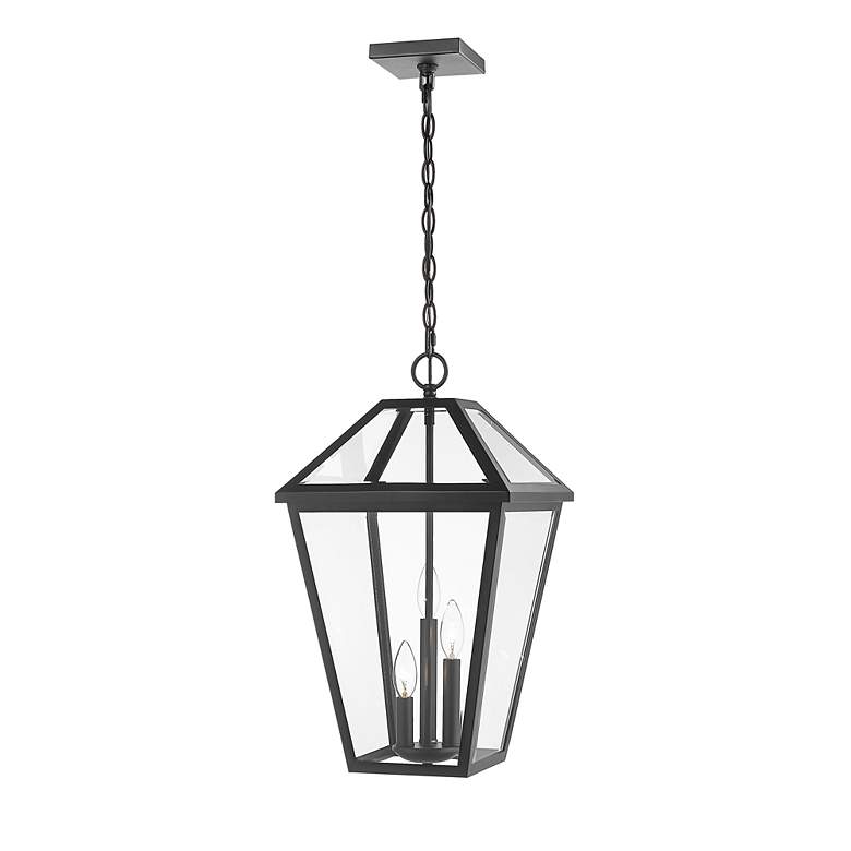 Image 7 Z-Lite Talbot 21 1/2"H Black 3-Light Outdoor Hanging Light more views