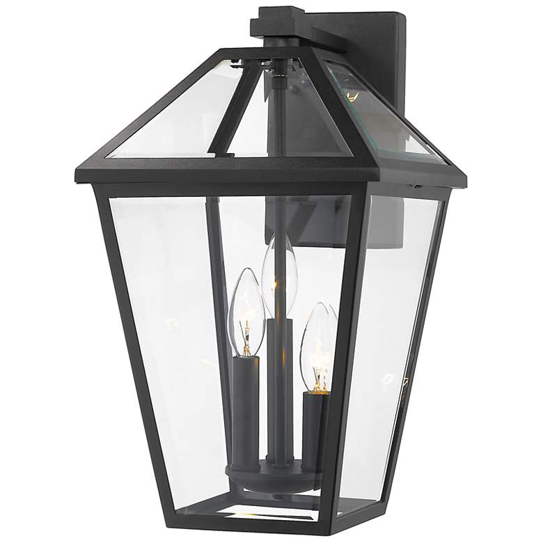 Image 2 Z-Lite Talbot 21 1/4" High Black 3-Light Outdoor Wall Light