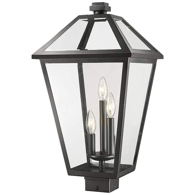 Image 1 Z-Lite Talbot 22 1/4" High Black 3-Light Outdoor Post Light