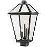 1_Z-Lite Talbot 22 1/4" High Black 3-Light Outdoor Post Light