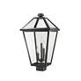 5_Z-Lite Talbot 22 1/4" High Black 3-Light Outdoor Post Light more views
