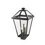 7_Z-Lite Talbot 22 1/4" High Black 3-Light Outdoor Post Light more views