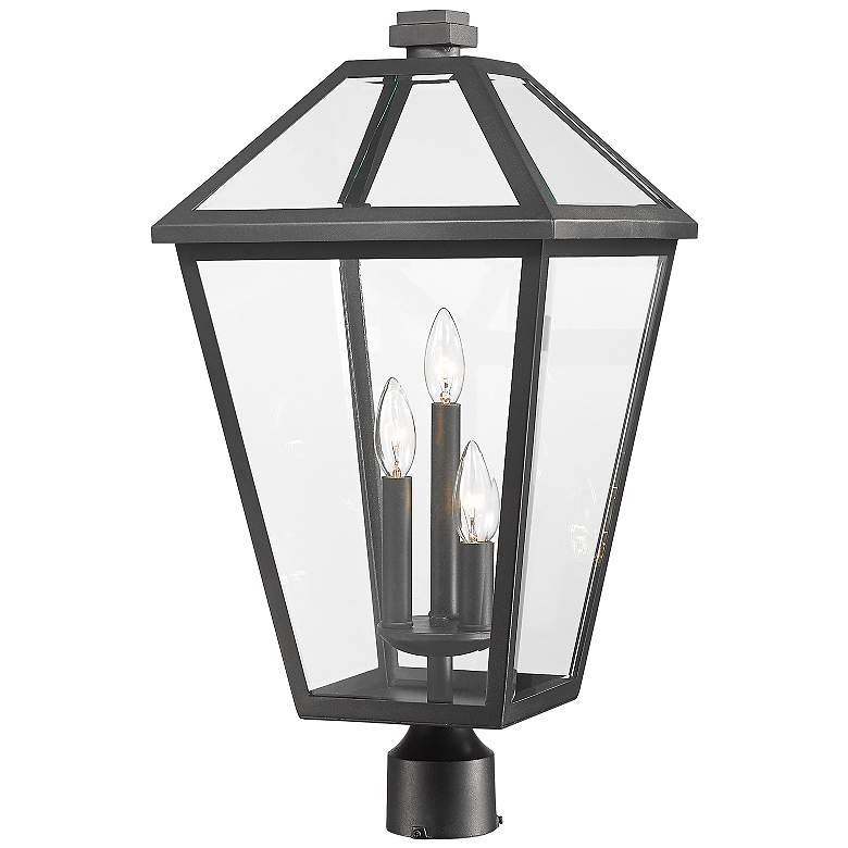Image 1 Z-Lite Talbot 23 3/4" High Black 3-Light Outdoor Post Light