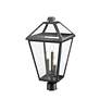 Thumbnail3 of Z-Lite Talbot 23 3/4" High Black 3-Light Outdoor Post Light more views