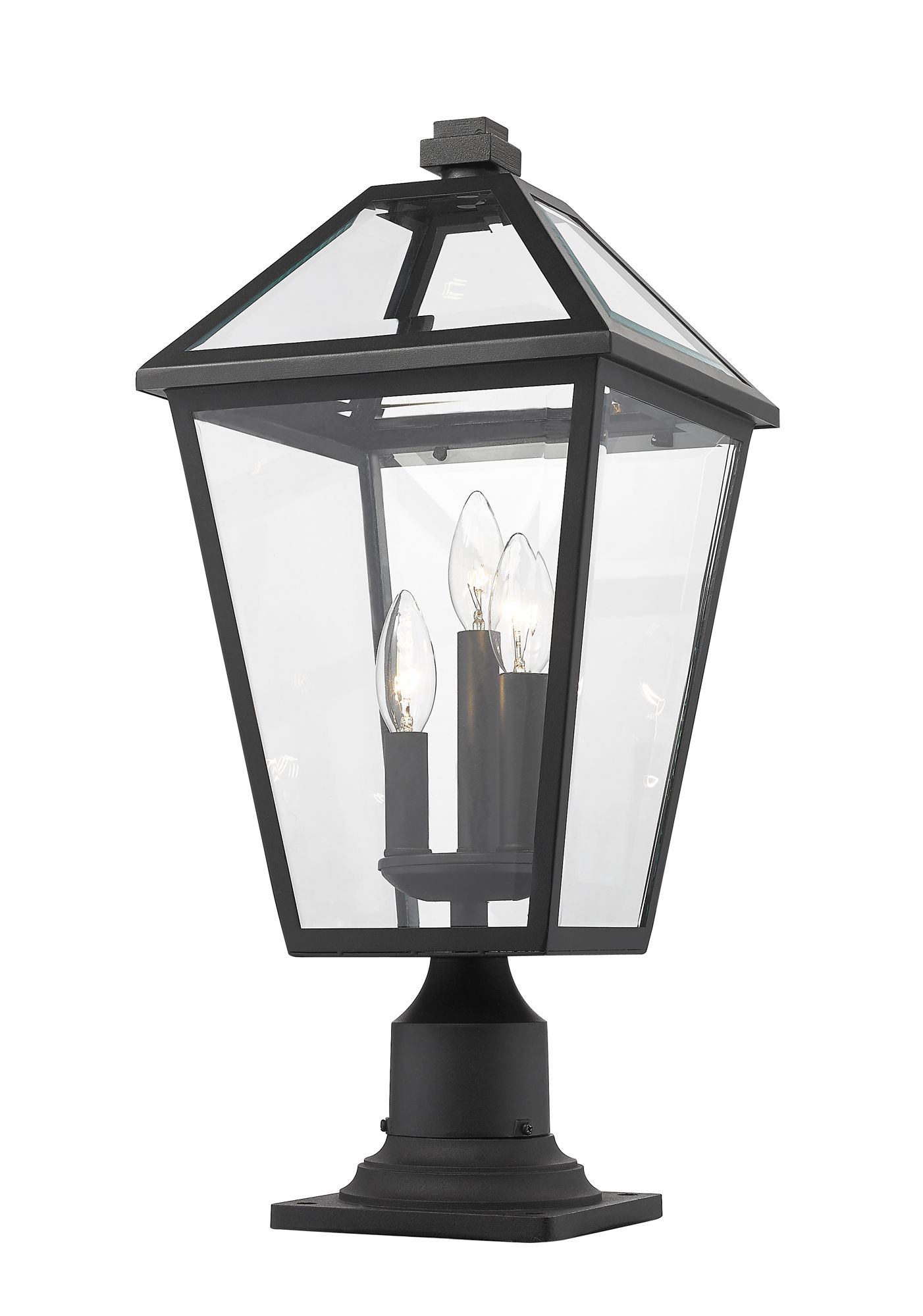 Image 3 Z-Lite Talbot 3 Light Outdoor Pier Mounted Fixture in Black Finish more views